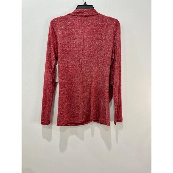 NWT 1.STATE Size M Sparkle Cozy Crisscross Front Knit Top Red MSRP $89 - Picture 5 of 9